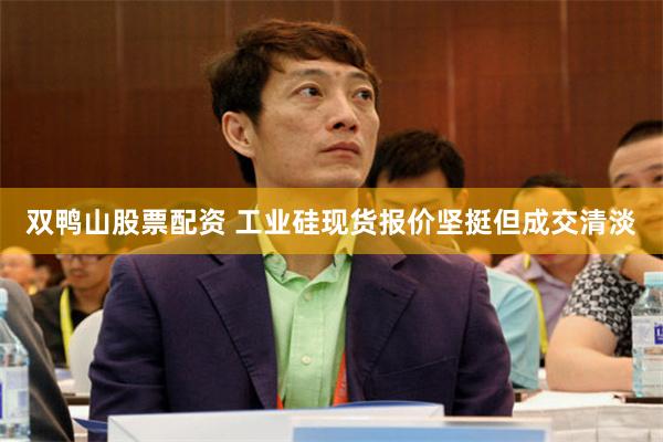 双鸭山股票配资 工业硅现货报价坚挺但成交清淡