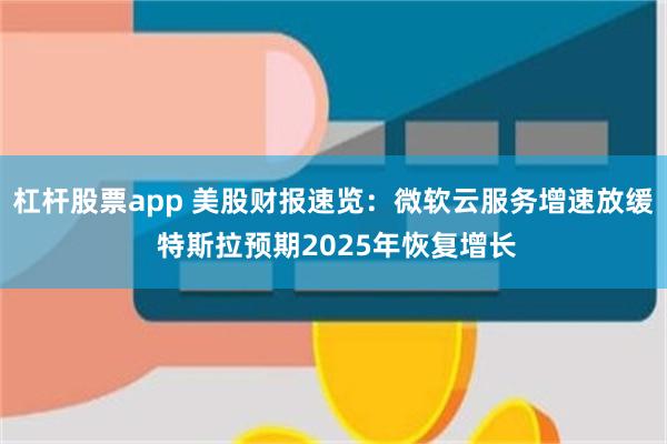 杠杆股票app 美股财报速览：微软云服务增速放缓 特斯拉预期2025年恢复增长