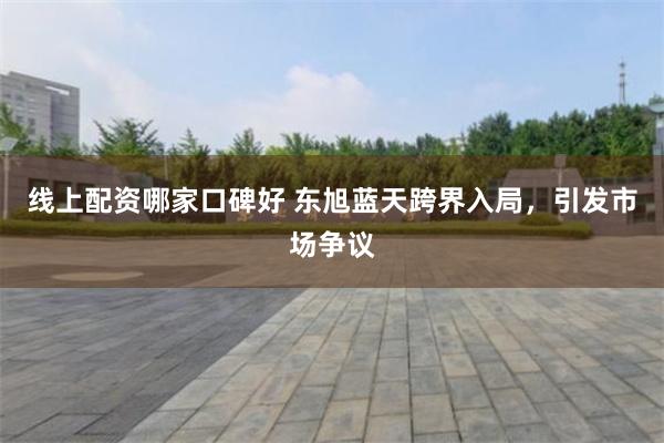线上配资哪家口碑好 东旭蓝天跨界入局，引发市场争议