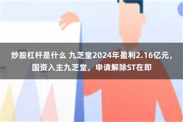 炒股杠杆是什么 九芝堂2024年盈利2.16亿元，国资入主九芝堂，申请解除ST在即