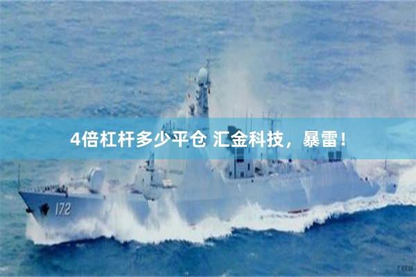 4倍杠杆多少平仓 汇金科技，暴雷！