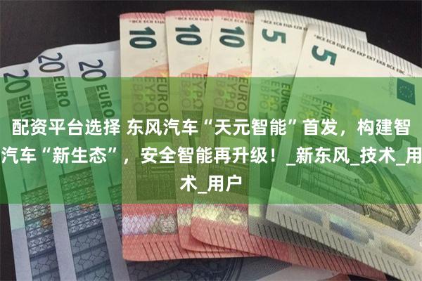 配资平台选择 东风汽车“天元智能”首发，构建智能汽车“新生态”，安全智能再升级！_新东风_技术_用户