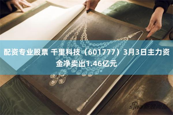 配资专业股票 千里科技（601777）3月3日主力资金净卖出1.46亿元