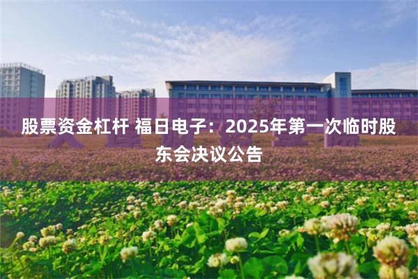 股票资金杠杆 福日电子：2025年第一次临时股东会决议公告
