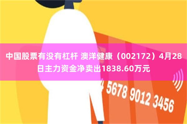 中国股票有没有杠杆 澳洋健康（002172）4月28日主力资金净卖出1838.60万元