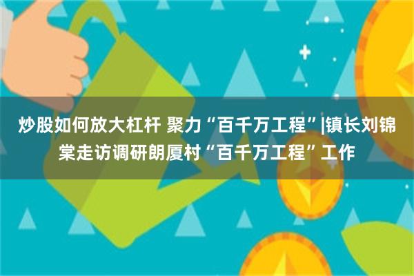 炒股如何放大杠杆 聚力“百千万工程”|镇长刘锦棠走访调研朗厦村“百千万工程”工作