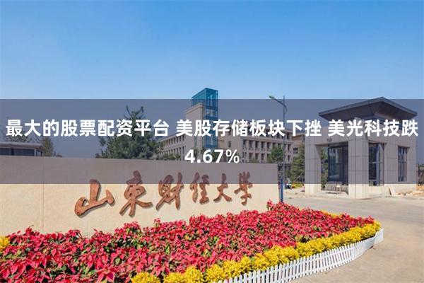 最大的股票配资平台 美股存储板块下挫 美光科技跌4.67%