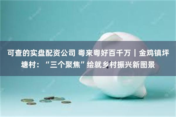 可查的实盘配资公司 粤来粤好百千万｜金鸡镇坪塘村：“三个聚焦”绘就乡村振兴新图景