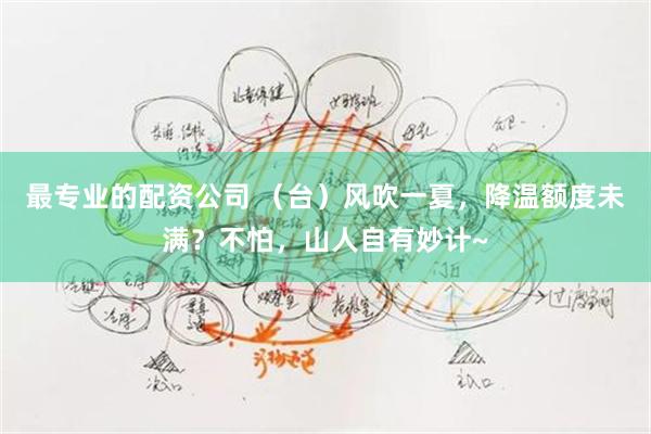 最专业的配资公司 （台）风吹一夏，降温额度未满？不怕，山人自有妙计~