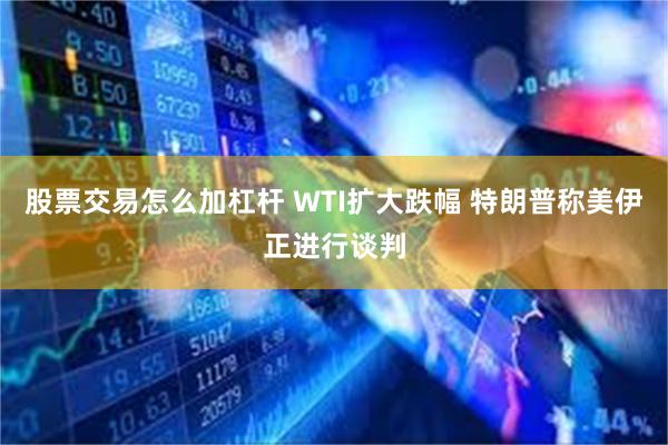 股票交易怎么加杠杆 WTI扩大跌幅 特朗普称美伊正进行谈判
