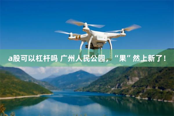 a股可以杠杆吗 广州人民公园，“果”然上新了！