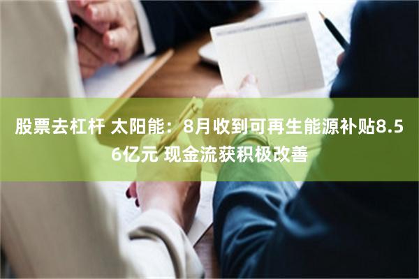 股票去杠杆 太阳能：8月收到可再生能源补贴8.56亿元 现金流获积极改善