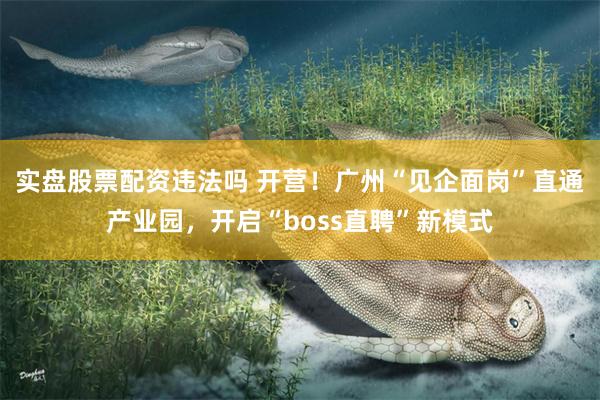 实盘股票配资违法吗 开营！广州“见企面岗”直通产业园，开启“boss直聘”新模式