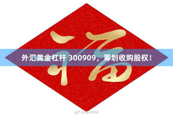 外汇黄金杠杆 300909，筹划收购股权！