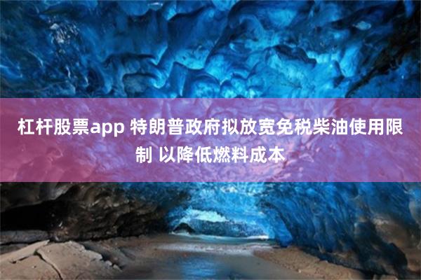 杠杆股票app 特朗普政府拟放宽免税柴油使用限制 以降低燃料成本