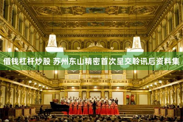 借钱杠杆炒股 苏州东山精密首次呈交聆讯后资料集