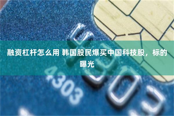 融资杠杆怎么用 韩国股民爆买中国科技股，标的曝光